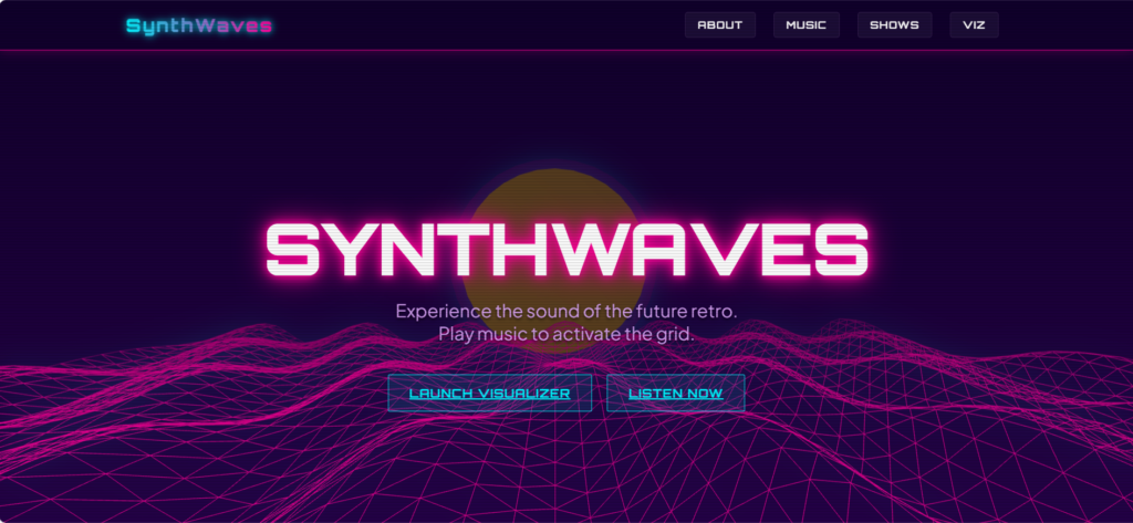 Synthwave One-Page landing template